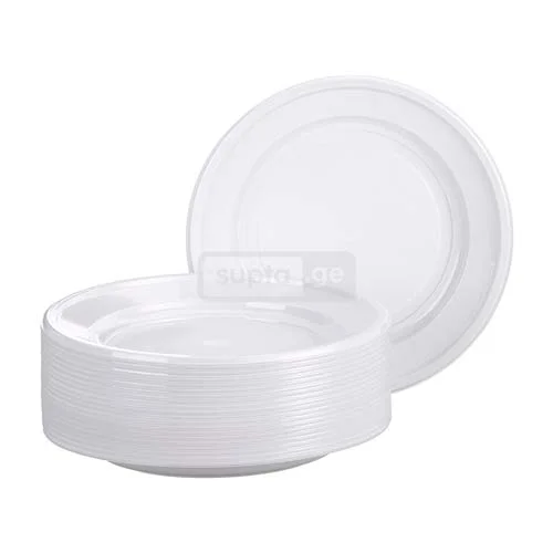 KARNAVAL-კარნავალ პლასტმასის ერთჯერადი თეფში 17.5სმ 1*100ც - მაღალი ხარისხი